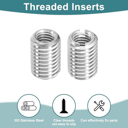 uxcell 10Pcs Threaded Inserts, M8-1.25x18 & M12-1.75x18 Stainless Steel 303 Screw Thread Sleeves Thread Repair Insert for Mechanical Equipment - size: M8-1.25x18 & M12-1.75x18mm