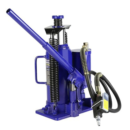 Pneumatic Jack Hydraulic Bottle Jack,12 Ton//24,000 LBS All Welded Bottle Jack, 10.2-20.1 inch Lifting Range, with Manual Hand Pump & Handle,Heavy Duty Auto Truck Travel Trailer Repair Lift - color: Blue, size: 12Ton