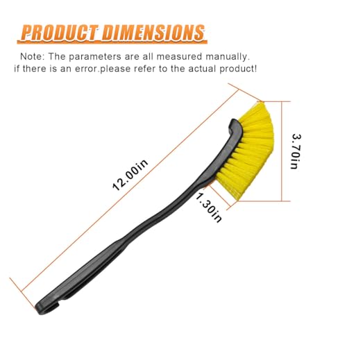 Car Wheel Cleaning Brush, 12'' Hard Bristle Auto Tire Gap Scrub Brush with Long Handle, Multifunctional Vehicle Interior Crevice Detailing Tool for Home and Hard to Reach Areas(2PCS) - size: 2PCS