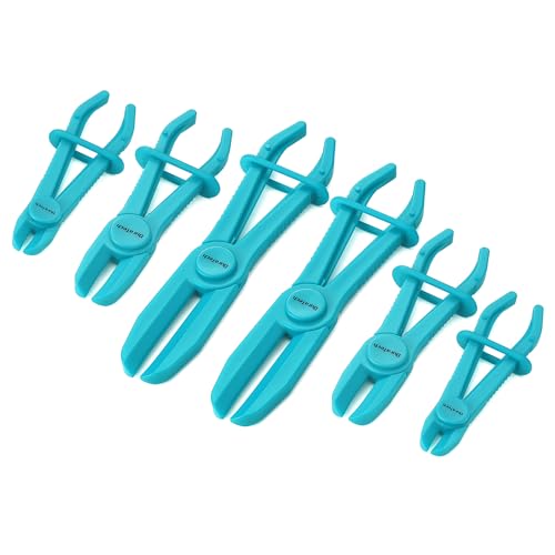 DURATECH 6-Piece Hose Clamp Pliers Set, Pinch Clamp Pliers, Blue | Ideal for Flexible Hoses, Fuel, Gas, Brake & Radiator Lines - size: 6-Piece, style: Straight（Blue）