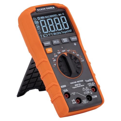 Klein Tools MM720 Digital Multimeter, Auto-Ranging TRMS, Low Impedance (LoZ), 1000V AC/DC Voltage, 10A AC/DC Current, 60 MOhms Resistance