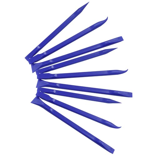 Plastic Scraper Tool 9 Pieces Non-Scratch Cleaning Kit for Tight Spaces, Remove Stickers Labels Oil Stains Food Dirt(Blue) - color: Blue