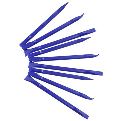 Plastic Scraper Tool 9 Pieces Non-Scratch Cleaning Kit for Tight Spaces, Remove Stickers Labels Oil Stains Food Dirt(Blue) - color: Blue