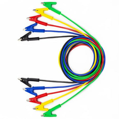 KAIWEETS 5PCS Alligator Clips Electrical Test Leads Set, 15A Jumper Wires Heavy Duty with Protective Copper Clips, Premium Cables for Electrical Testing, Experiment, 5 Colors 39.6 inches