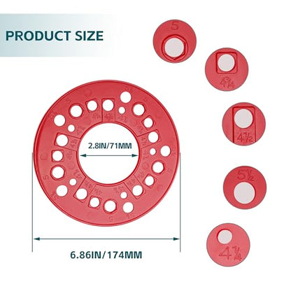 eaacaa 2 Pack Wheel Bolt Pattern Measuring Tool, 5 Lug Template Gauge for 5/6/8 Hole Rims, Precise Trailer Axle Bolt Circle Tool-Red - color: 2 Pcs