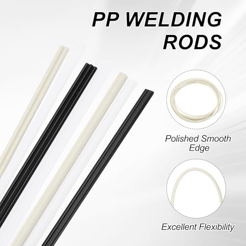MECCANIXITY Plastic Welding Rods, 16.4 ft PP Welding Strips 3/16" for Plastic Welder Soldering Tool Kit, Car Bumpers, Kayak Repair, Beige - color: Beige