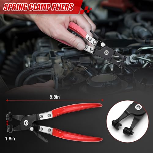 6Pcs Fuel Line Disconnect Tool Set,Hose Pipe Clamp Clip,Hose Clamp Tool,9"Fuel Filter Caliper,Hose Remover Pliers,30 Degree Disconnect Pliers for Automobile fuel system maintenance.