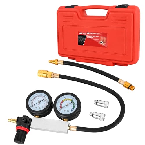 Nilight Cylinder Leak Down Tester, Gasoline Engine Compression Dual Gauge Leakdown Detector Automotive Tool Set with 10 12 14mm Spark Plugs - color: 5pcs Leak Down Tester