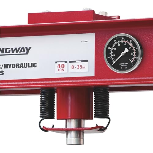 Strongway 40-Ton Pneumatic Shop Press with Gauge and Winch | Controlled pressing, Automotive repair, Bearing service, Straightening and fabrication, Shop-ready construction - style: 40 ton