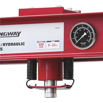 Strongway 40-Ton Pneumatic Shop Press with Gauge and Winch | Controlled pressing, Automotive repair, Bearing service, Straightening and fabrication, Shop-ready construction - style: 40 ton