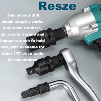 Resze 2PCS Impact Socket Adapter and Reducer Set,3/4"to 1/2" & 1/2"to 3/4" Drive Socket Adapter Set, Square Adapter Breaker Bar Wrench Conversion Kit Mechanic tools - size: 2PC