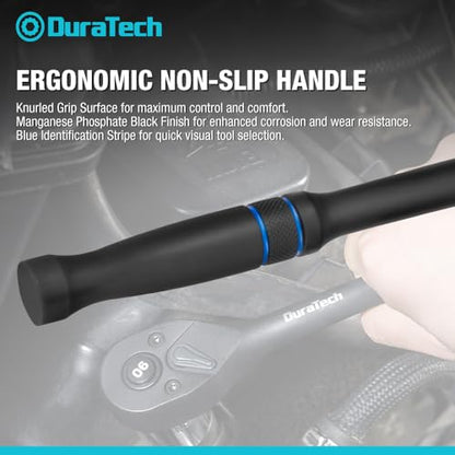 DURATECH 3/8-Inch Drive Ratchet, 90-Tooth Quick-Release Ratchet Wrench | Reversible, Cr-V Made, 4° Swing, Manganese Phosphate Black Finish, Socket Wrench for Men Women Stocking Stuffer for Men Women - size: 3/8"(Black)