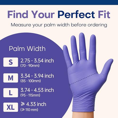 Supmedic Medical Soft Max™ Nitrile Disposable Gloves, 200 Ct Latex-Free Powder-Free Chemo Rated Food Safe Cleaning Exam Glove - color: Large (Blue Violet)