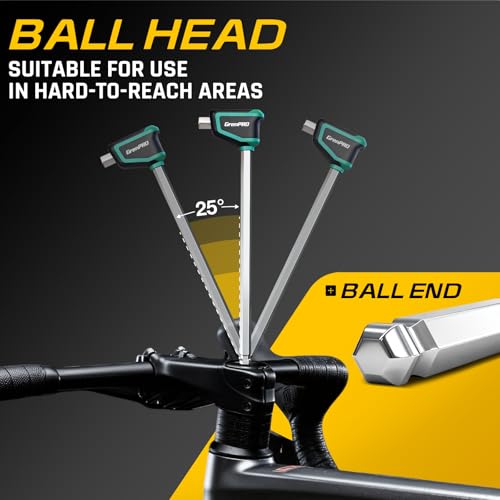 GRENPRO Allen Wrenches Sets, 18-Piece T-Handle Allen Wrench Set, Metric and SAE Allen Key Set with Plastic Holder, 1.5-10MM & 1/16"-3/8", Long Arm Hex Key Set with Ball End for Basic Home Bike Repair - style: 18 Pieces T-Handle Allen Wrench Set Metric and