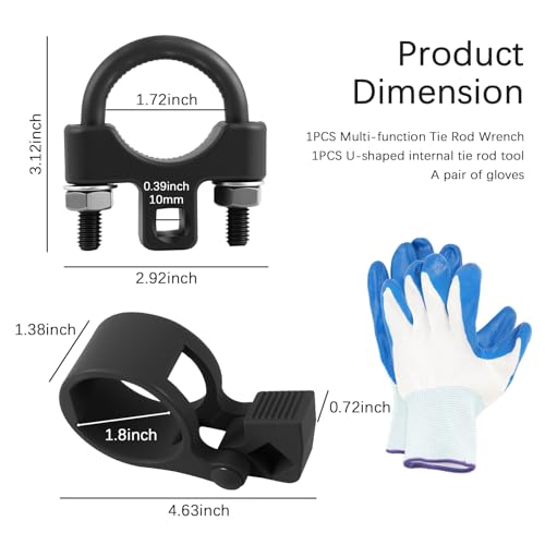 Car Inner Tie Rod Removal Tool with 1/2" Drive Port Wrench,Inner Tie Rod Tool with 3/8" Drive Port for Detaching Cross Ties Rods,Ties Rods End Removal Tools & Wrench Fits 27-42mm