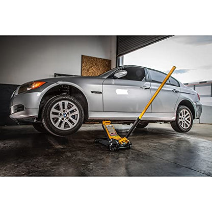 CAT 3-1/2 Ton Low Profile Service Jack – Dual Pump Quick Lift, 3.75" to 21" Lift Range, Oversized Saddle, Heavy-Duty Frame, Smooth-Roll Front Rollers – 240332 - size: Low Profile