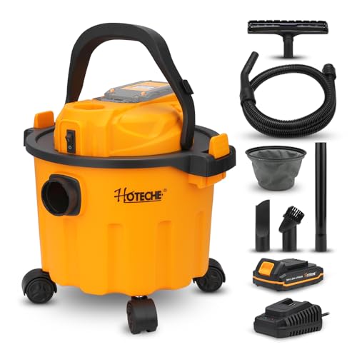 Hoteche 20V Cordless Shop Vacuum Portable Garage & Workshop Vac with 10L Dust Cup, Blowing Function, Quiet Operation - size: 2.6Gal-Cordless