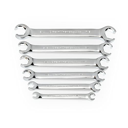 GEARWRENCH 6 Pc. Flare Nut Wrench Set, SAE - 81907 - size: 6-piece kit, style: SAE