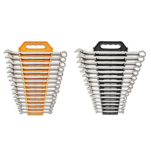 GEARWRENCH 30 Piece 12 Point Long Pattern Combination SAE/Metric Wrench Set with Wrench Racks (1/4-1 in., 8-22 mm) - 81937 - size: 25 PC