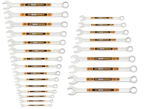 GEARWRENCH 24 Piece 12 Point SAE/Metric Hi-Viz Long Pattern Combination Wrench Set | 81900H - style: 24 pc
