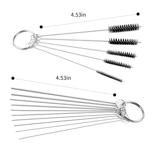 Carburetor Cleaning Kit,Carburetors Carbon Dirt Jet Remove Cleaner, Carb Carburetor Cleaners 13 Cleaning Wires Set, 1 Sharp Pick,1 Throttle Wrench,5 Nylon Brushes, 10 Cleaning Needles
