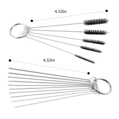 Carburetor Cleaning Kit,Carburetors Carbon Dirt Jet Remove Cleaner, Carb Carburetor Cleaners 13 Cleaning Wires Set, 1 Sharp Pick,1 Throttle Wrench,5 Nylon Brushes, 10 Cleaning Needles