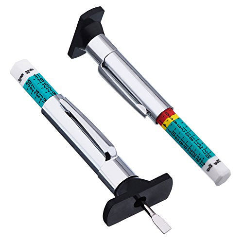 BBTO 50 Packs Tyre Tread Depth Gauge Color Coded Tire Depth Gauge Tool Tire Tread Accurate Measurement Tools, Green