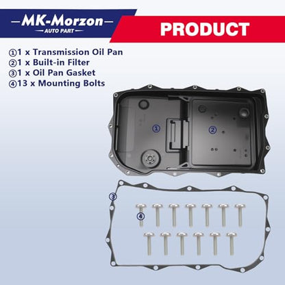 845RE 8HP70 8HP75 Transmission Oil Pan Kit Compatible with Ram 1500 Classic J-eep Grand Cherokee L WK Dodge Challenger Charger Chrysle 300 Transmission Oil Pan with Gasket Bolts Replace# 265-850