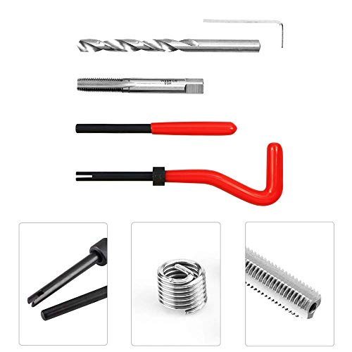 25pcs Thread Repair Kit M8 x 1.0mm Metric Thread Repair Insert Kit | Compatible Hand Tool Set for Auto Repairing (M8-1.0)