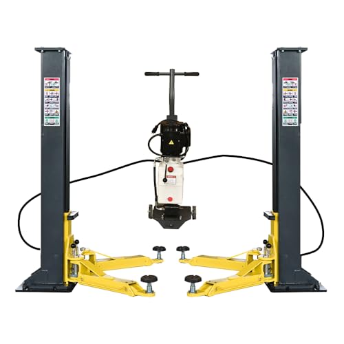2 Post Car Lift 7000lbs, 8000lbs Tested Heavy Duty Hydraulic Auto Vehicle Truck Lift with 2+3 Adjustable Arm Design, Safety Lock and Rubber Door Protectors, for Garage and Workshop, 110V