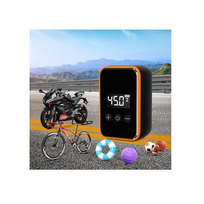 Mini Bike Tire Pump,20s Fast Inflation 150PSI Electric Bicycle Pump with Pressure Gauge,Portable Tire Inflator Bike Air Pump with Presta and Schrader Valve for Balls,Motorcycle Road and Mountain Bike