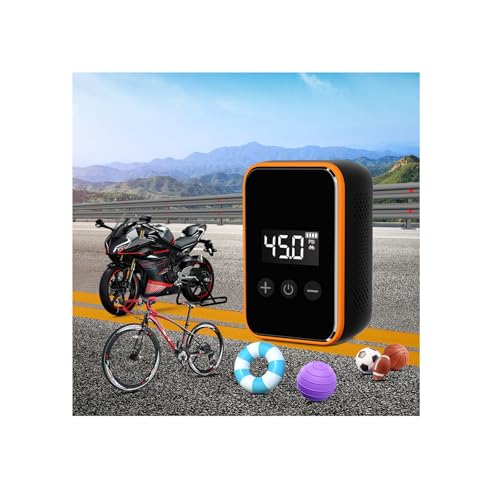 Mini Bike Tire Pump,20s Fast Inflation 150PSI Electric Bicycle Pump with Pressure Gauge,Portable Tire Inflator Bike Air Pump with Presta and Schrader Valve for Balls,Motorcycle Road and Mountain Bike