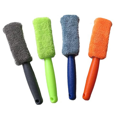 Non Abrasive Wheel Tool with Short Handle Soft Bristles for Alloy Rim Brake Dust Removal Wheel Cleaner Brush - color: Oh!