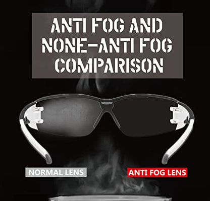 HTS HUNTERSKY Super Flexible Lightweight Anti Fog Wrap-Around U6 Clear Shooting Safety Glasses with ANSI Z87.1 Scratch Resist - color: Black / Clear (1 Pack)