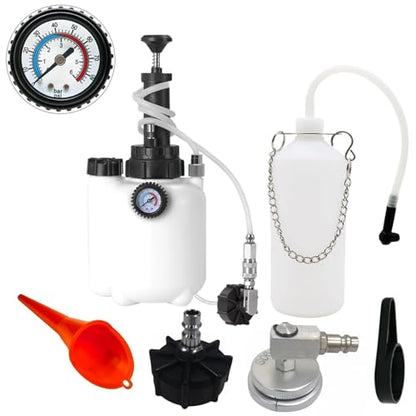 altivox 3L Manual Brake Bleeder Kit with Vacuum Pump – Compatible with Toyota & European Cars (Includes 1 Aluminum Adapter for Toyota + 2 Universal 45mm Caps + 150cm Hose + 1L Oil Bottle) - color: for Toyota & EU Model