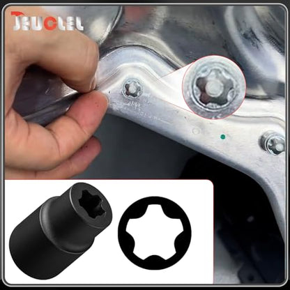 Torx Plus Socket, 1/2" Dr 10EPR 5-External Torx Socket for Tesla | 1059330-00-B, 5 Point Socket, Front Bumper, And Number, Plate Fixings, External Torque Socket, Electrical Connector, Cr-V - size: 5-External Torx Socket