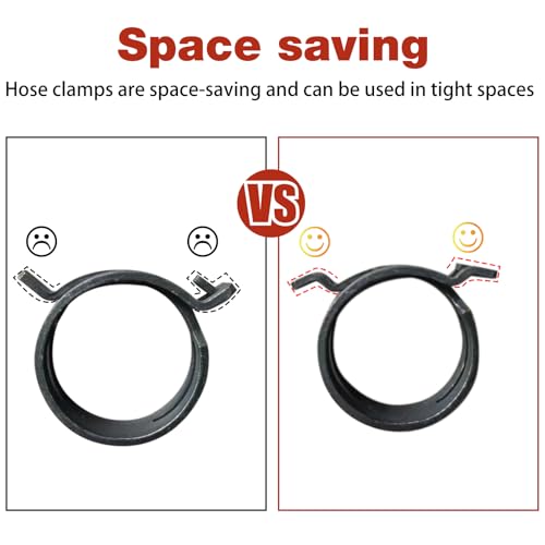 Spring Hose Clamp and Removal Pliers Set – 42 Pieces (24–46mm, 10 Large Fuel Line Clamp Sizes)