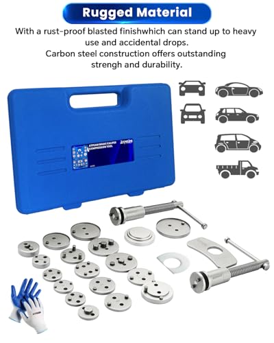 ATPEAM 24PCS Brake Caliper Compression Tool, Heavy Duty Caliper Compressor Kit, Brake Spreading Tool - color: blue