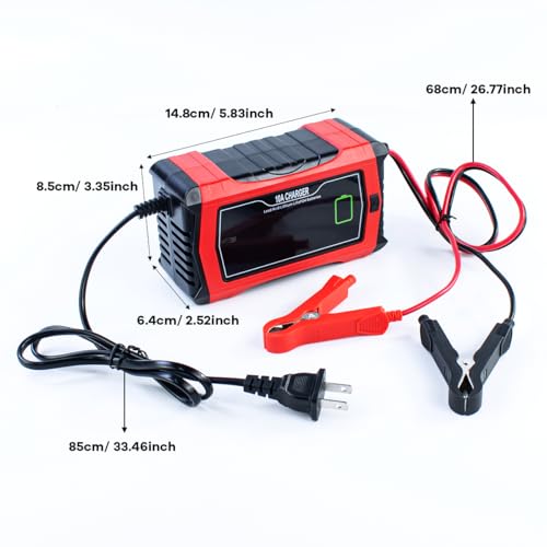 Hosyond Smart Battery Charger 10A 12V & 24V, Trickle Charger, Battery Maintainer and Desulfator, for Lithium,LiFePO4,Lead Acid (AGM/Gel/SLA..), for Car Motorcycle Lawn Mower
