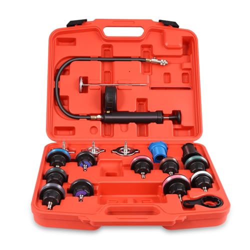 Auto Dynasty Coolant Radiator Pressure Tester Kit with Radiator Adapter Automotive Cooling System Water Tank Leak Tool for Leak Testing Car Van SUV Truck - size: Coolant Pressure Tester Set