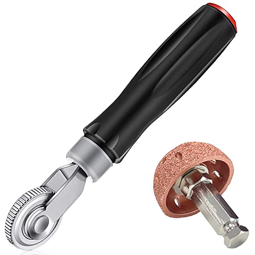 Sutekus Tire Patches Tool Kit Tire Patch Roller and Tire Buffer Wheel Tire Repair Grinding Head Tungsten Steel Buffing Wheel for Air Tire Grinding Polishing Accessories Kit (2Pcs Tools)