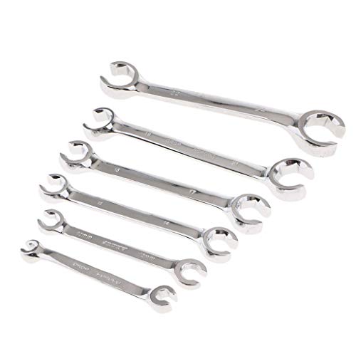 Flare Nut Wrench, Metric Double Open End Offset Fuel Pipe Spanner for Removing or Replacing Nuts (22mm x 24mm) - size: 22mm x 24mm