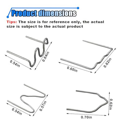1200PCS Car Plastic Welding Kit, 6 Different Shapes Welder Staples Kit with Storage Box, 0.6 0.8mm Stainless Steel Plastic Welding Staples Repair Kit for Car Bumpers, Dashboards, Lamp Holders