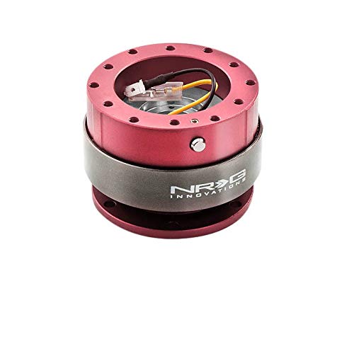 NRG (SRK-200) Pink Aluminum GEN 2.0 Racing Performance Steering Wheel Quick Release Adapter Fit 2-Way 6-Hole Pattern Design - color: Pink