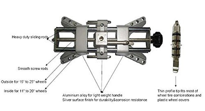 PMD Products 3D DSP Wheel Alignment Rack Tool for Camber Caster Gauge Adapter Rim Clamp Mount Mounting