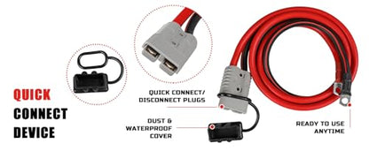 1 Gauge 30 ft Jumper Cables, 800A Heavy Duty Battery Booster Cable Set with Alligator Clamps and Carry Bag for Cars, Trucks and SUVs