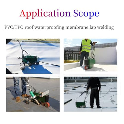 230V 4200W TPO Waterproof Coil Hot Air Welding Machine Roof PVC Edge Sealing Electric Fusion Welding Automatic Crawling Welder Membrane Edge Welding 40mm - size: 230V welder with 120V heat gun set