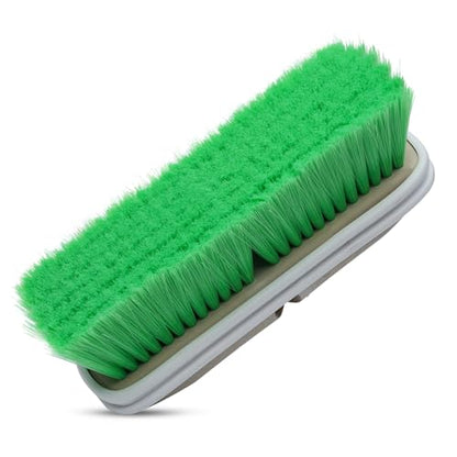 Nanoskin Premium 10-Inch Green Nylon Fountain Vehicle Wash Brush with Flagged-Tip Bristles, Flow-Thru Hole & Tempered Handle Hole, Car/Truck/RV Detailing | Cleaning Tool for Professional and Home Use - style: Fountain Brush – 10-inch