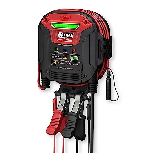 OPTIMA® D200+ Maintainer and Lithium Charger for 12 Volt Starting Batteries | Including 12V Lithium, AGM, Flooded and Powersports Batteries