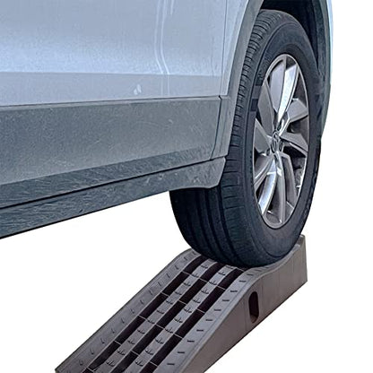 MaxxHaul 50515 6.25" Lift Car Ramps, 2-Pack – 6, 500lb GVW, Deep Grooved Surface for Stable Tire Placement, Heavy-Duty, Black